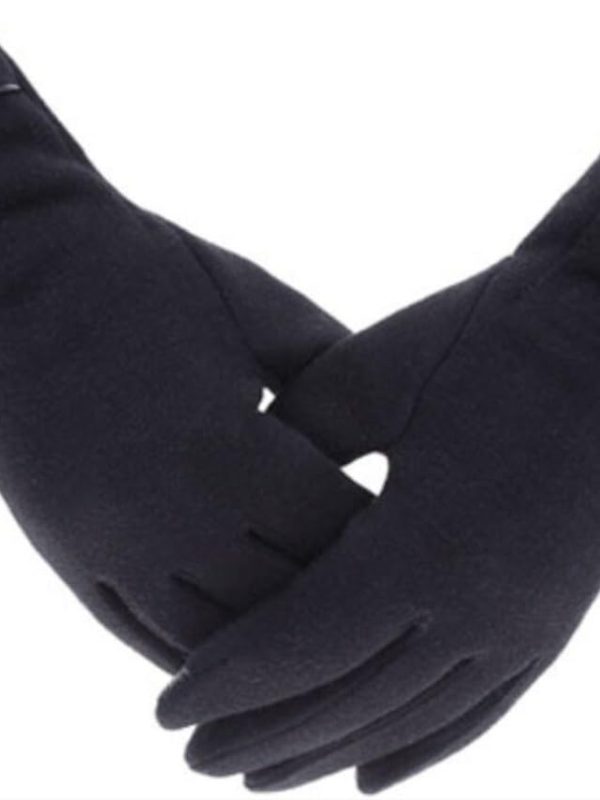 Windproof Soft Lined Touchscreen Gloves with Button Decoration