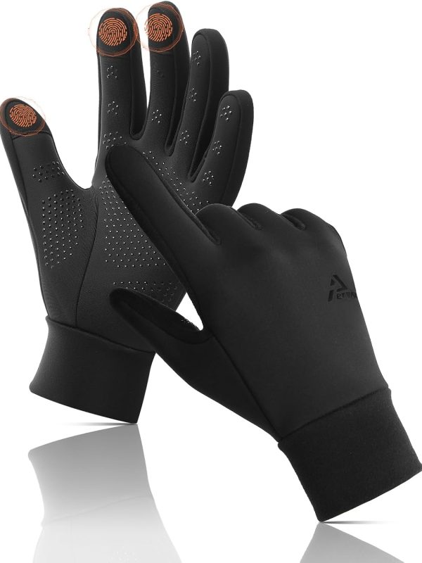 Windproof Three Layer Touchscreen Gloves with Silicone Grip