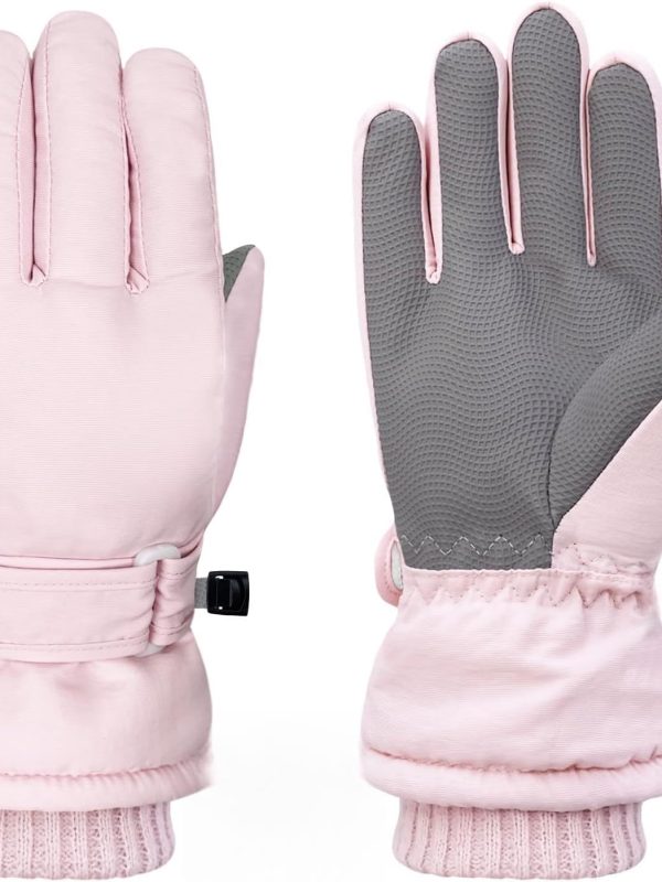 Windproof Kids Thermal Touchscreen Gloves with Adjustable Wrist