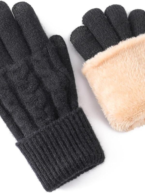 Womens Winter Gloves with Foldable Cuff