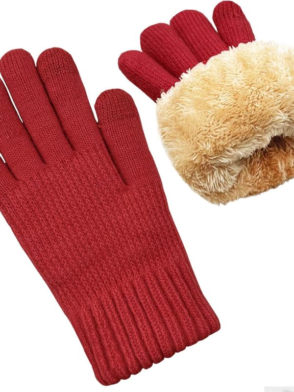 Fleece Lined Touchscreen Knit Gloves
