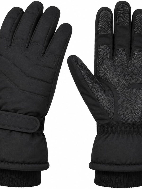 Windproof Fleece Lined Touchscreen Gloves with Adjustable Wrist