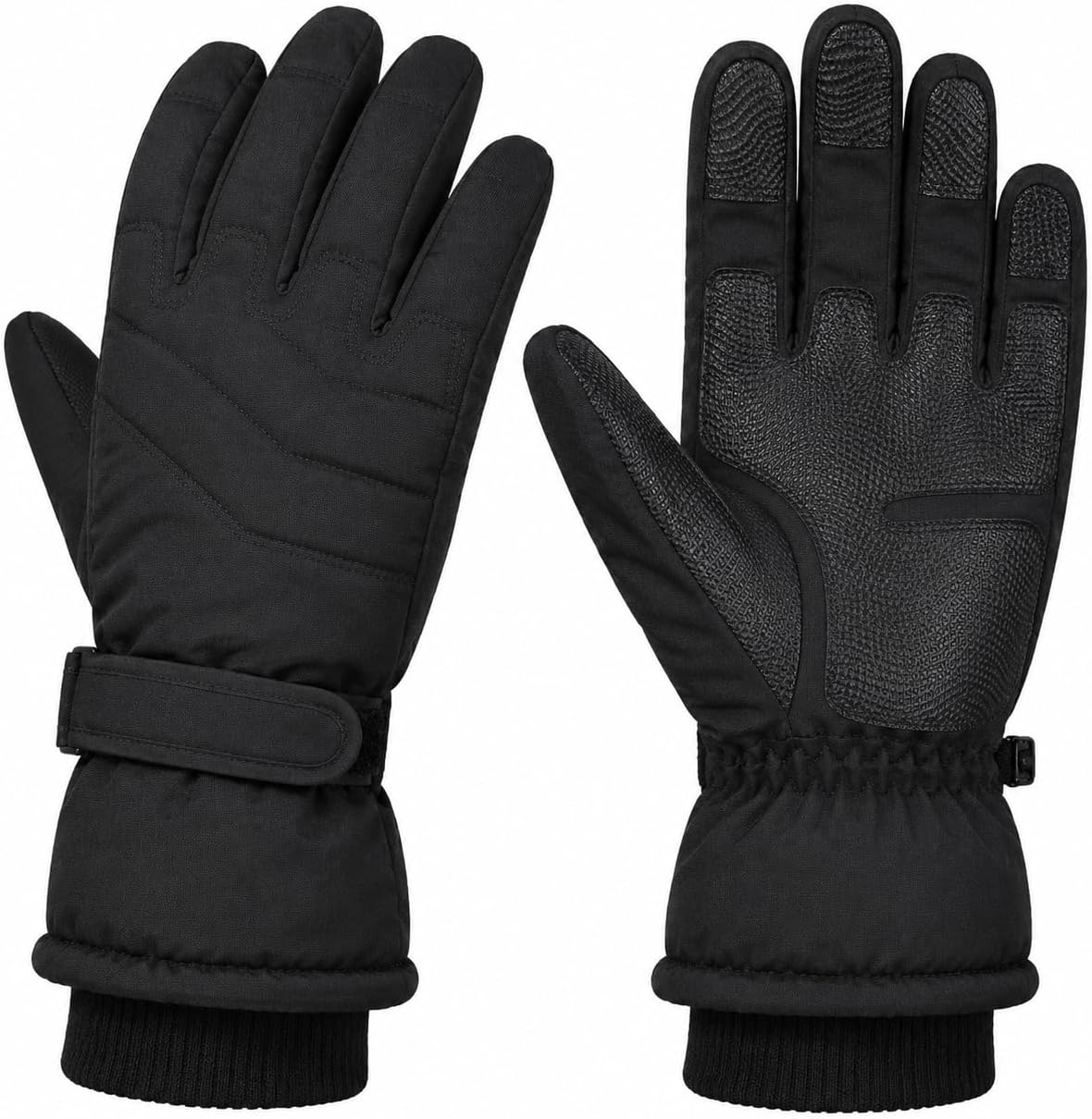 Windproof Fleece Lined Touchscreen Gloves with Adjustable Wrist