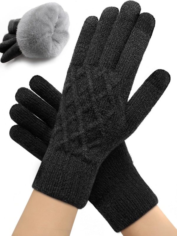 Wool Blend Touchscreen Gloves with Extended Cuff