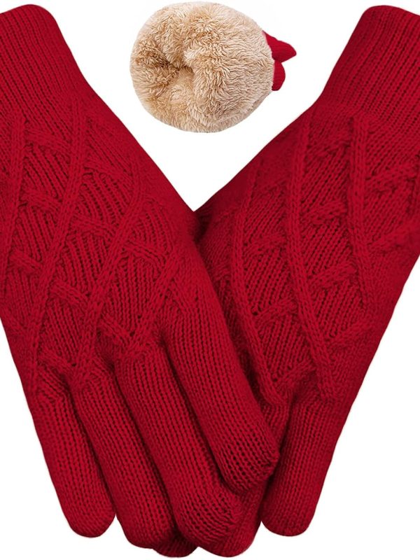 Winter Wool Gloves with Fleece Lining