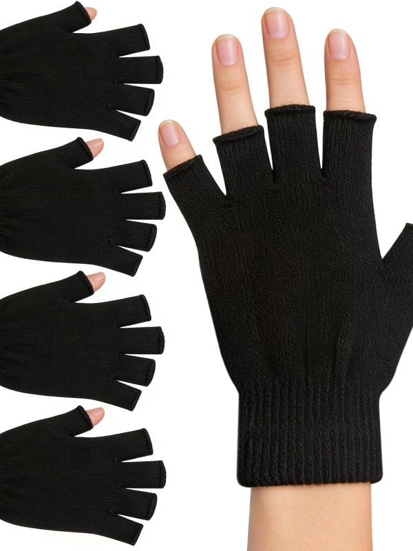 Half Finger Acrylic Knit Gloves
