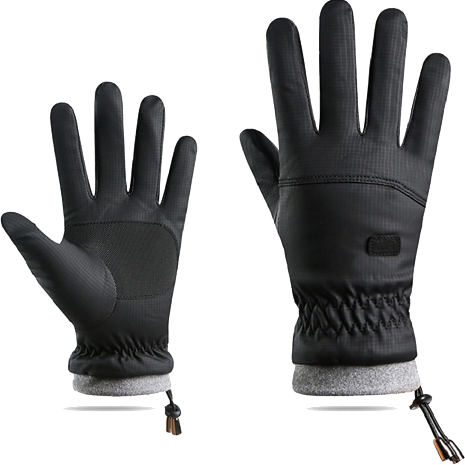 Windproof Waterproof Touchscreen Ski Gloves with Knitted Cuff