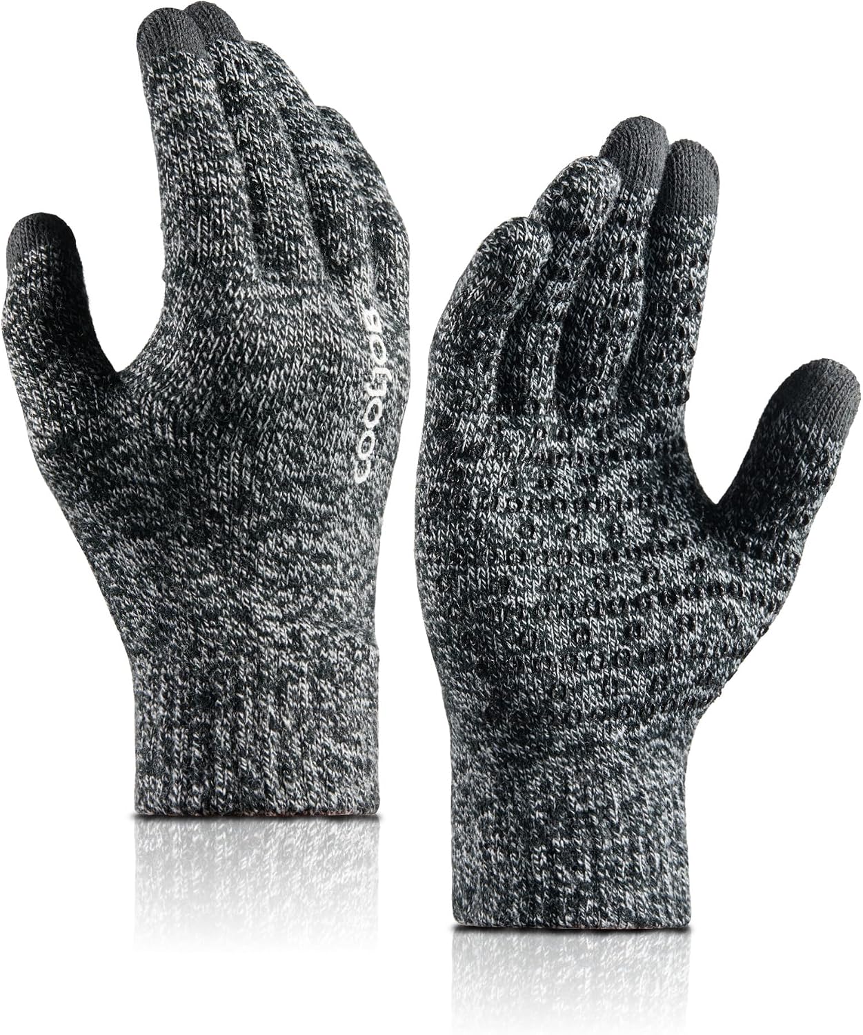 Plush Elastic Touchscreen Gloves with Silicone Grip