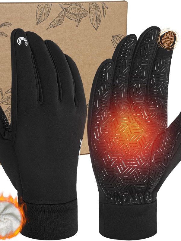 Windproof Lightweight Touchscreen Gloves with Fleece Lining