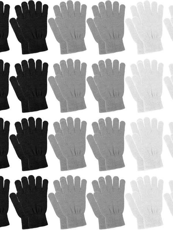 Stretchy Acrylic Cotton Knit Gloves